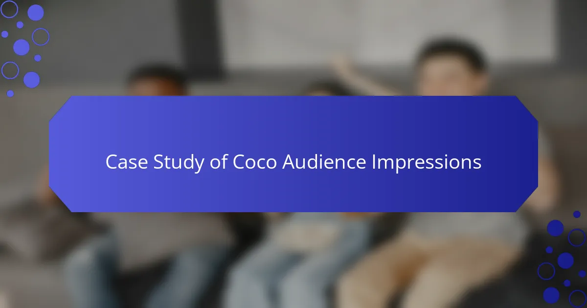 Case Study of Coco Audience Impressions