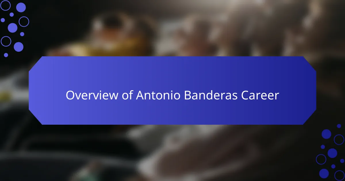 Overview of Antonio Banderas Career
