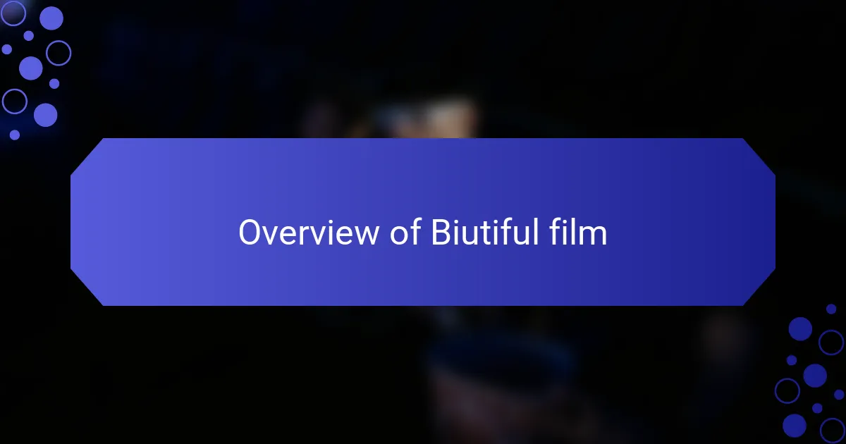 Overview of Biutiful film