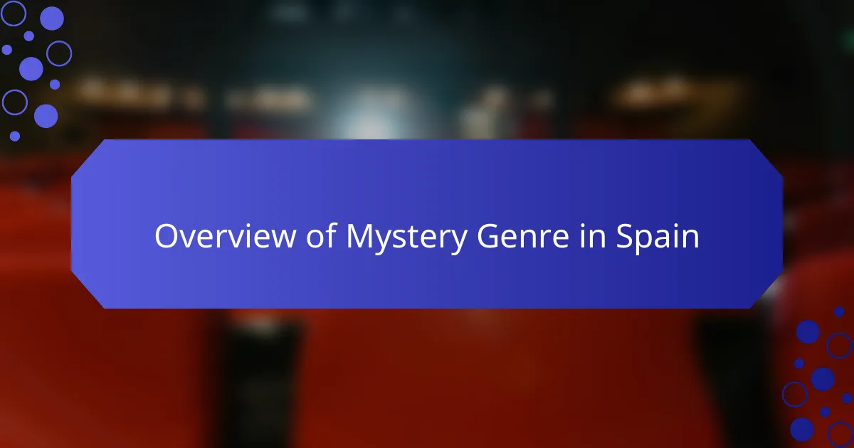 Overview of Mystery Genre in Spain