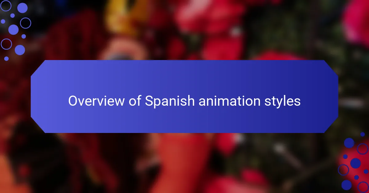 Overview of Spanish animation styles