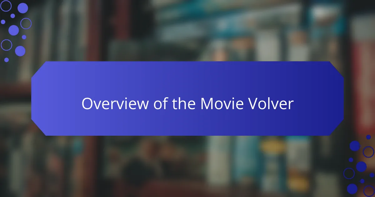 Overview of the Movie Volver